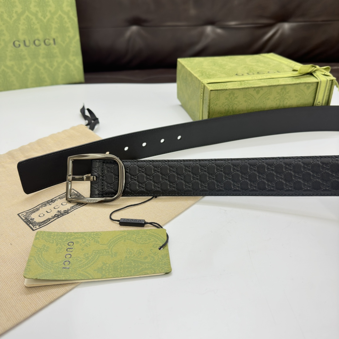Gucci Basic Belt Cow Leather Wide Width M