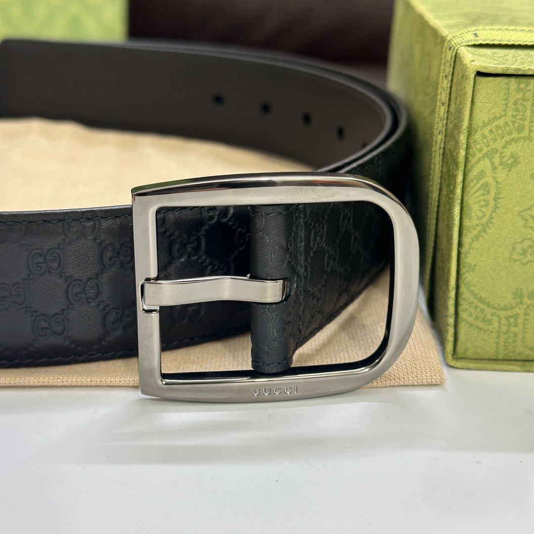 Gucci Basic Belt Cow Leather Wide Width M