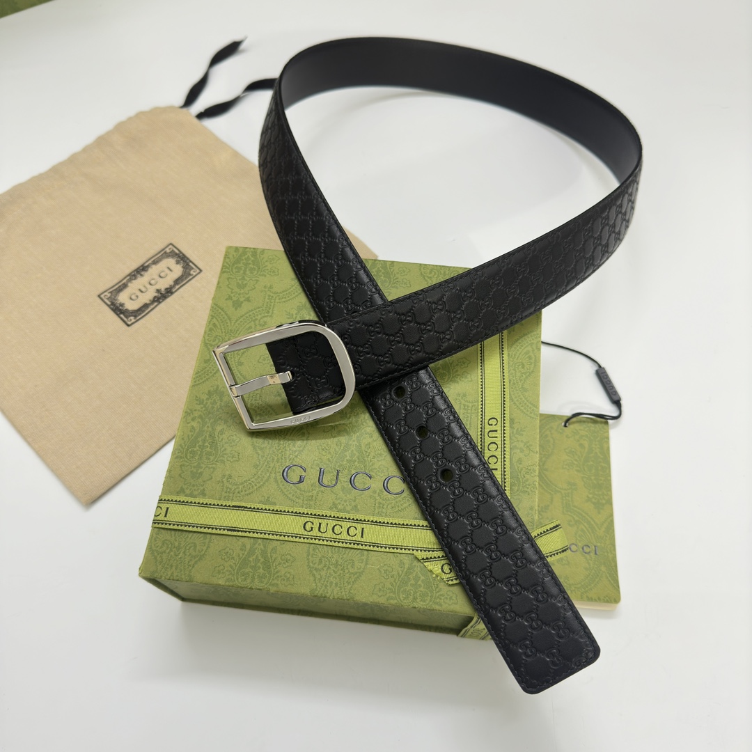Gucci Basic Belt Cow Leather Wide Width M