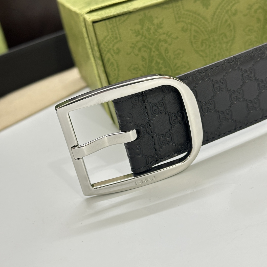 Gucci Basic Belt Cow Leather Wide Width M