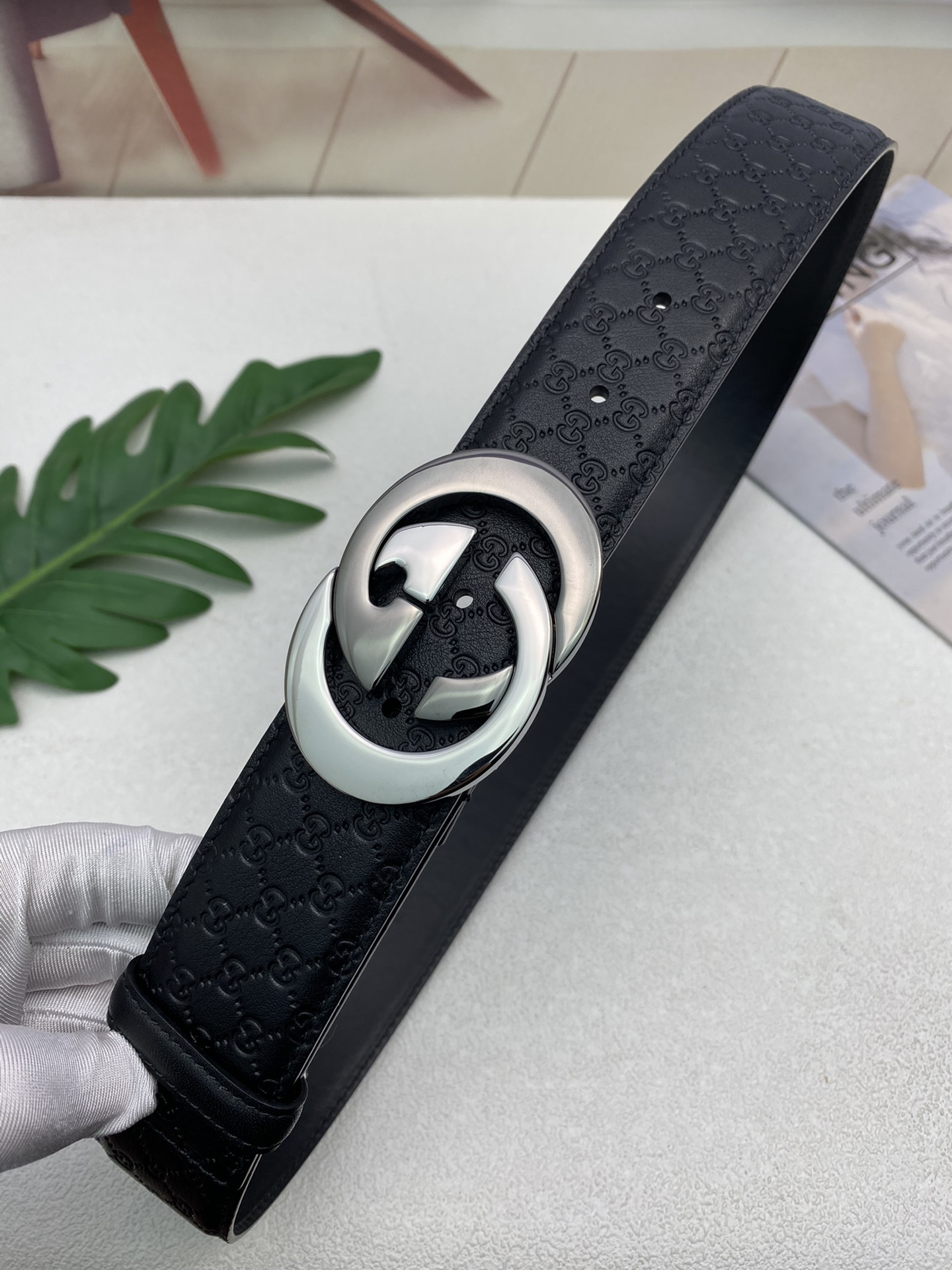 Gucci Male Leather Belt Top Grain Leather M