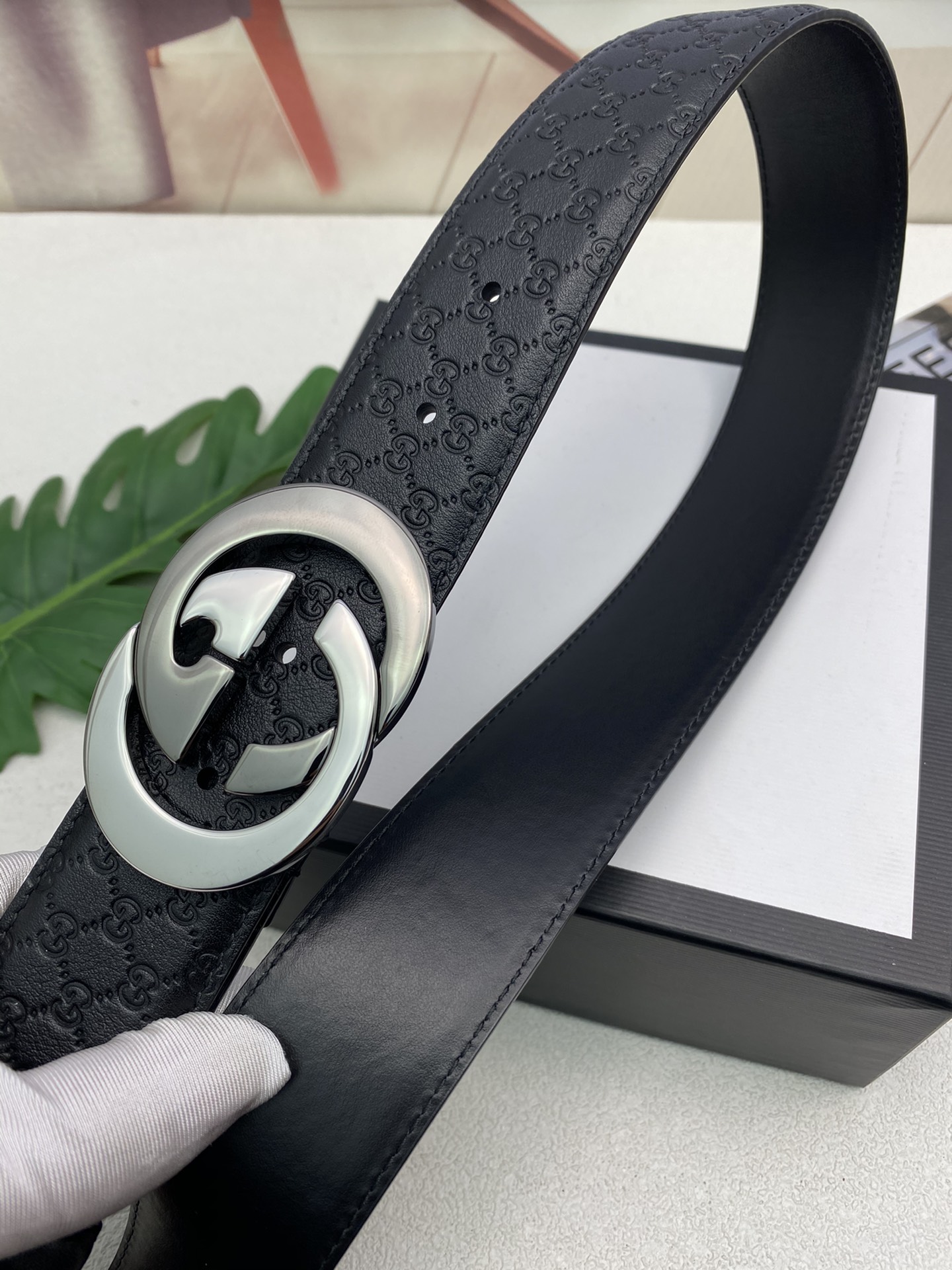 Gucci Male Leather Belt Top Grain Leather M