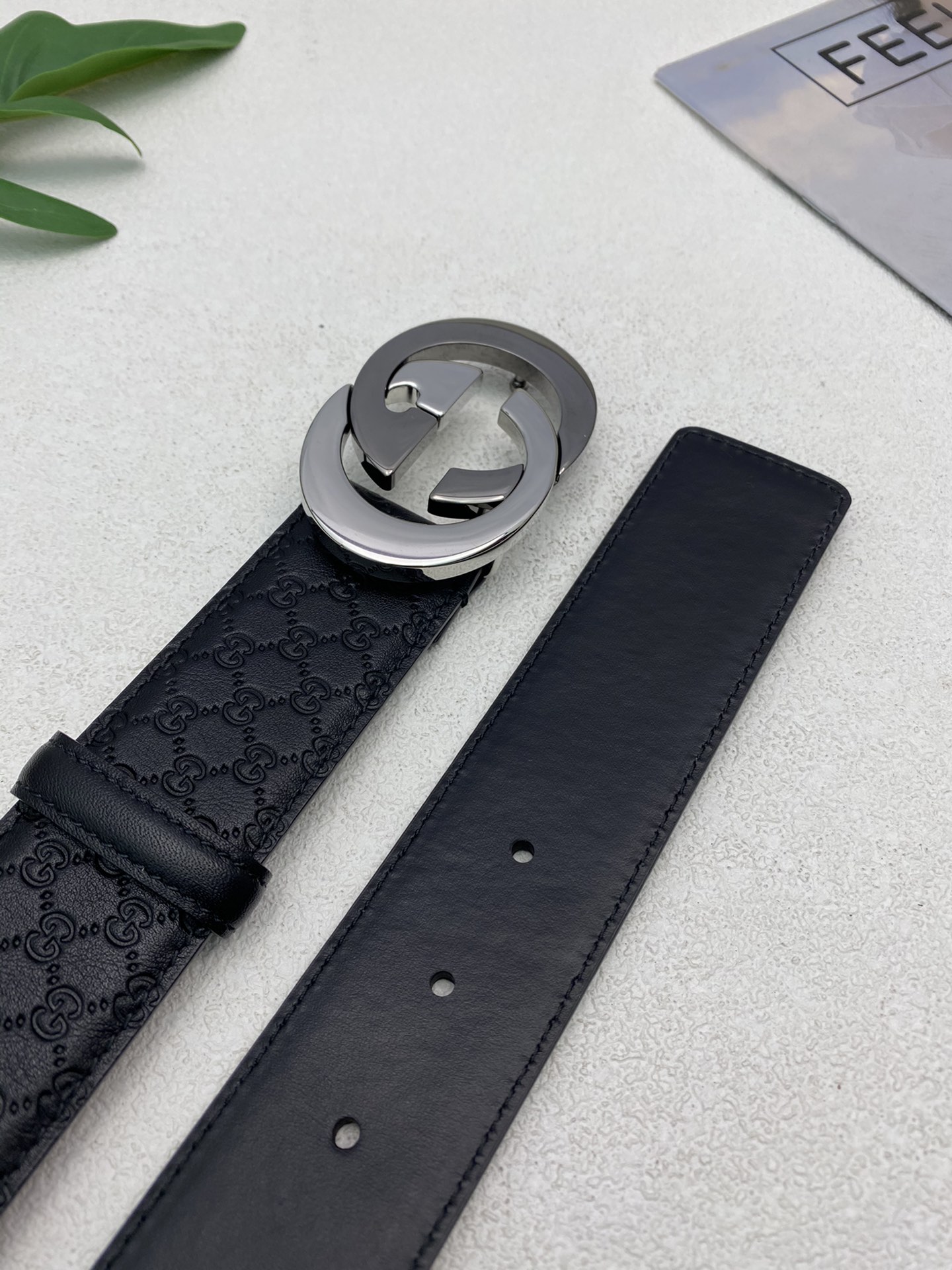 Gucci Male Leather Belt Top Grain Leather M