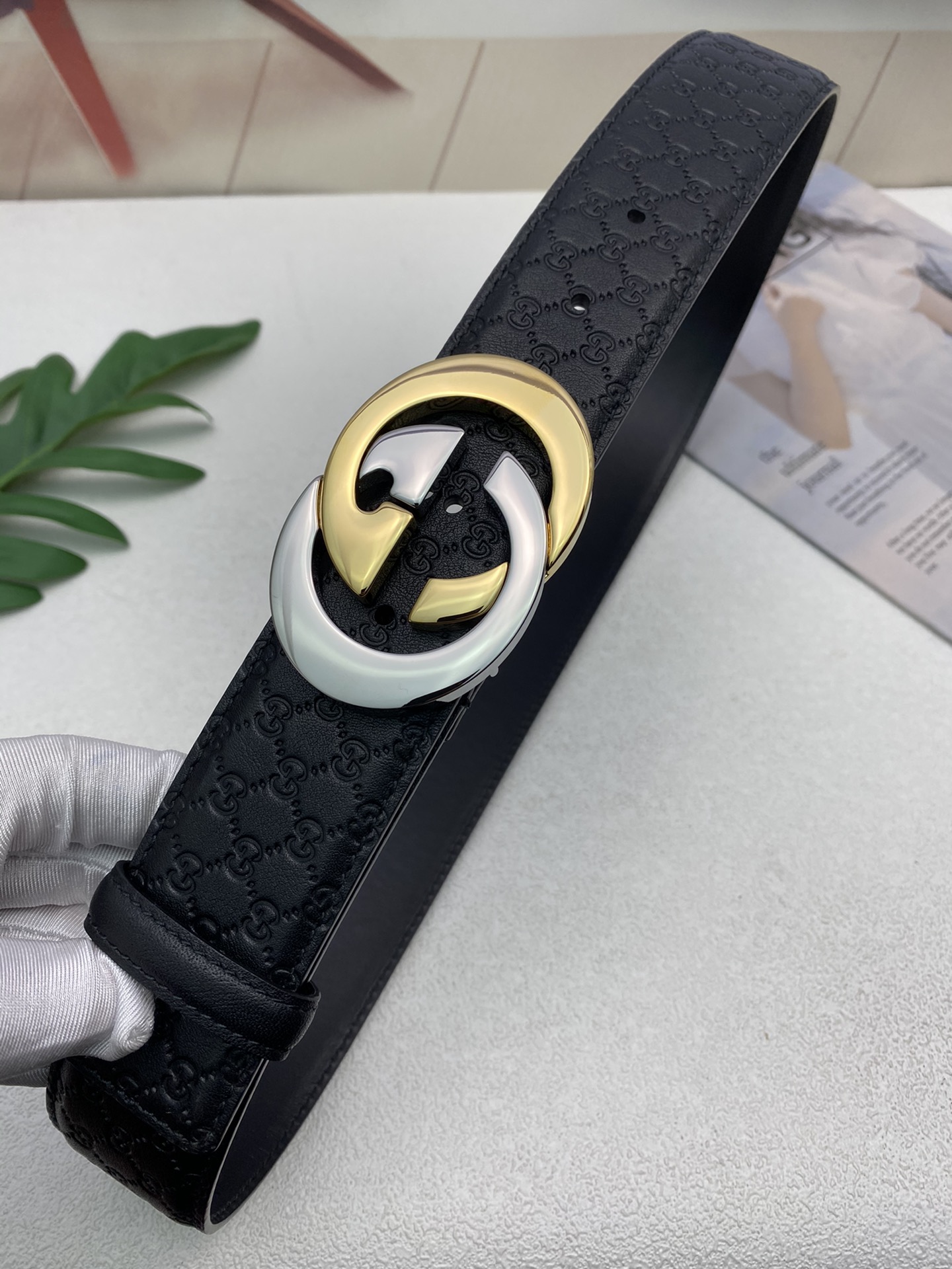 Gucci Male Leather Belt Top Grain Leather M