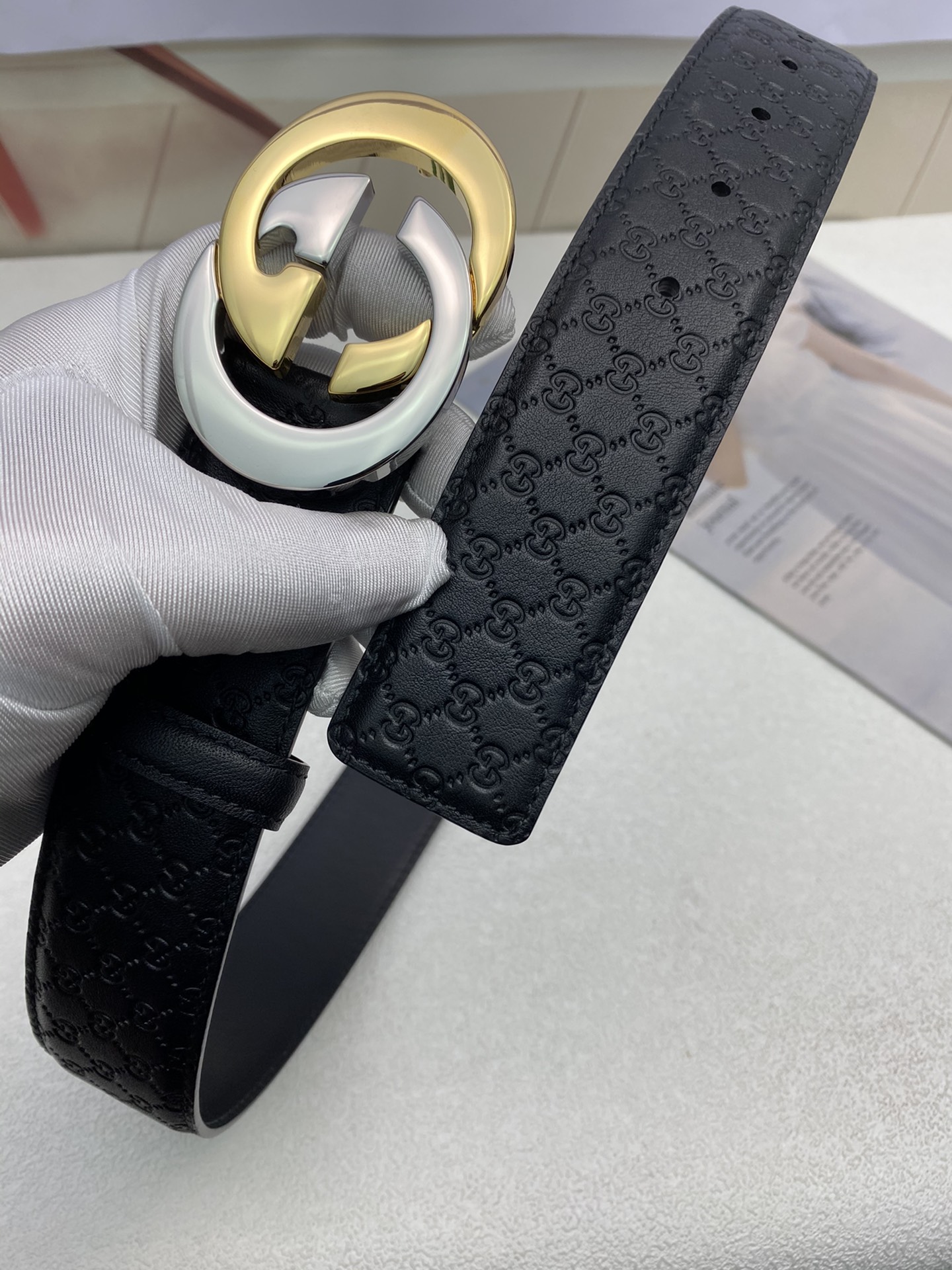 Gucci Male Leather Belt Top Grain Leather M