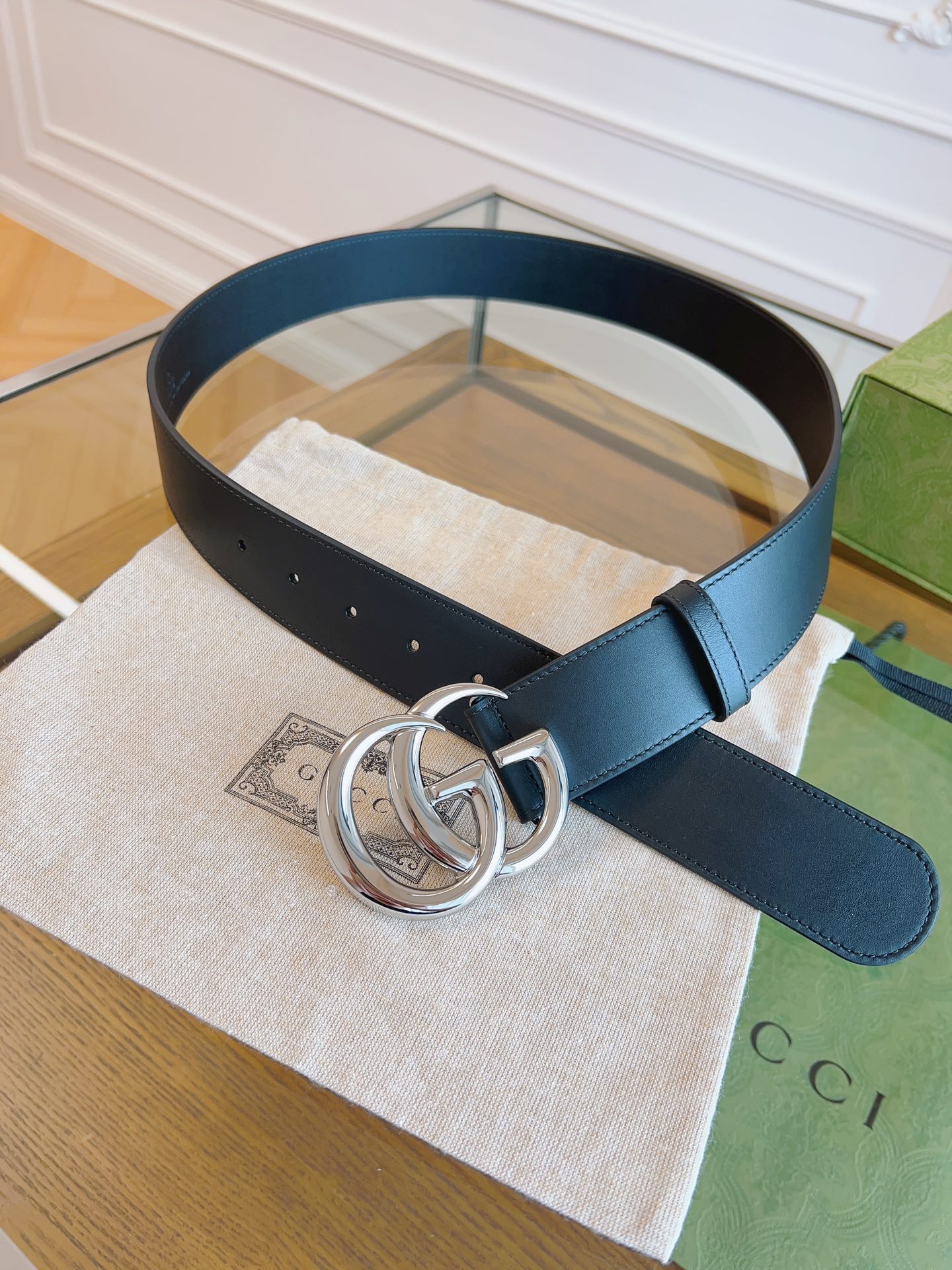 Gucci Basic Belt Cow Leather Black