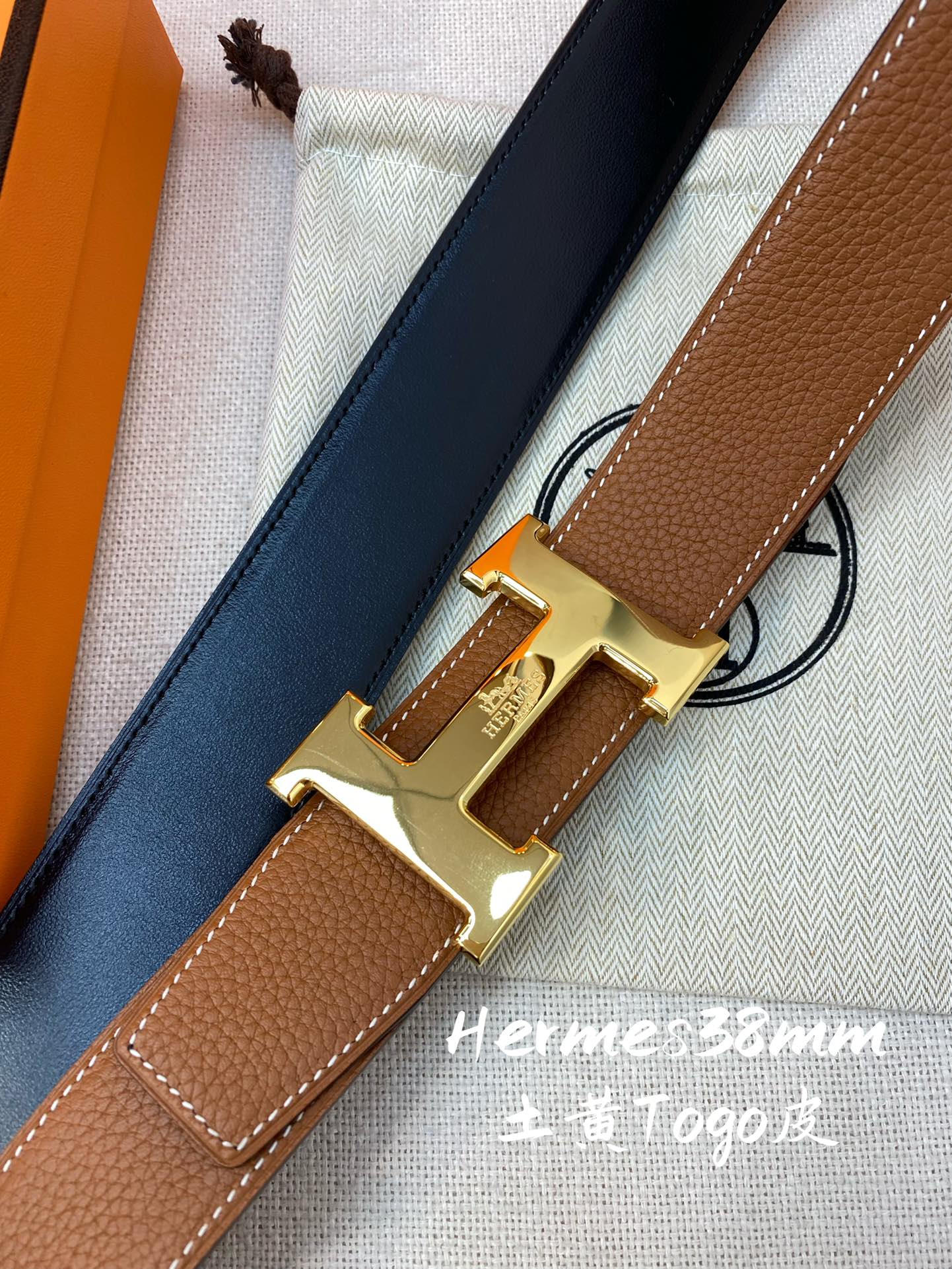 Hermès Leather Belt Cow Leather S-m