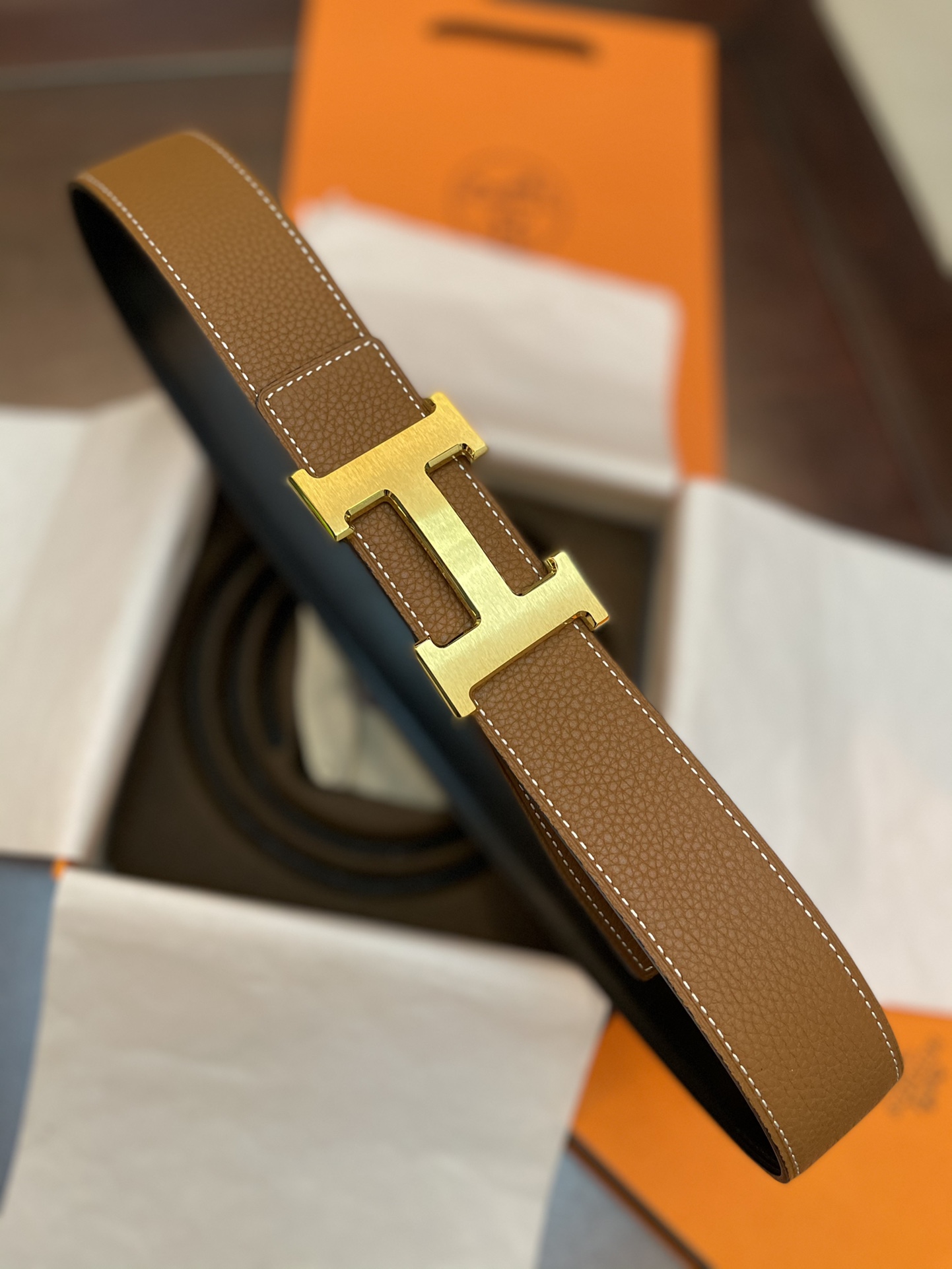 Hermès Basic Belt Cow Leather Gold 38mm-s-m