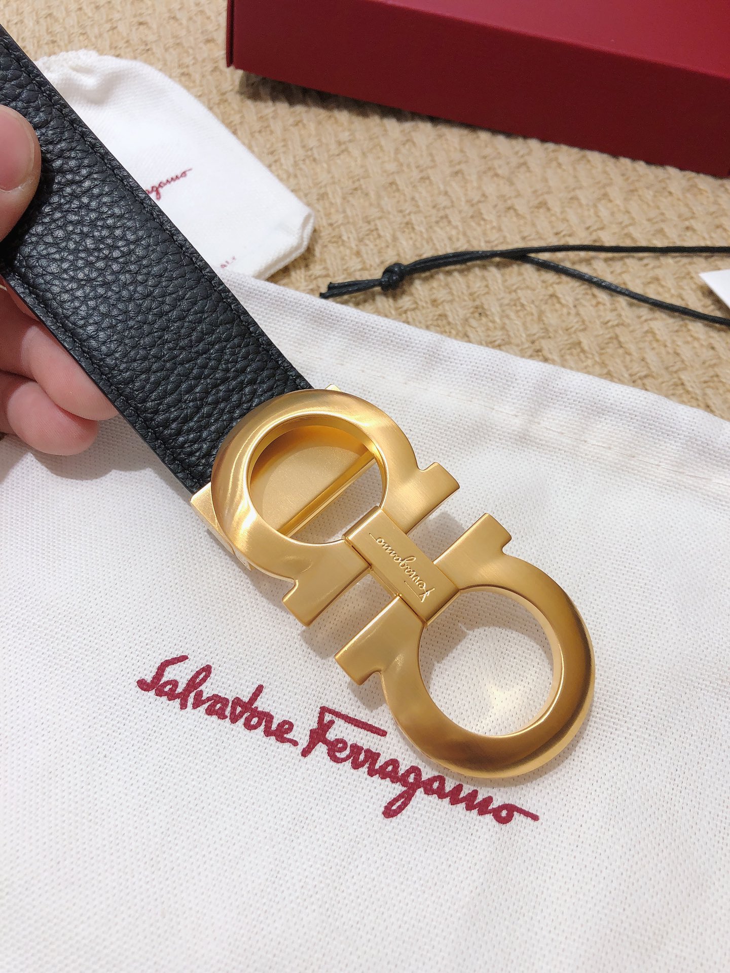 Salvatore Ferragamo Male Leather Belt Top Grain Leather M