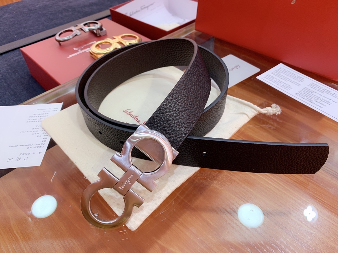 Salvatore Ferragamo Male Leather Belt Cow Leather M