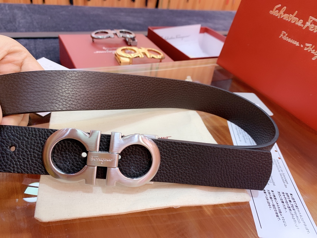 Salvatore Ferragamo Male Leather Belt Cow Leather M