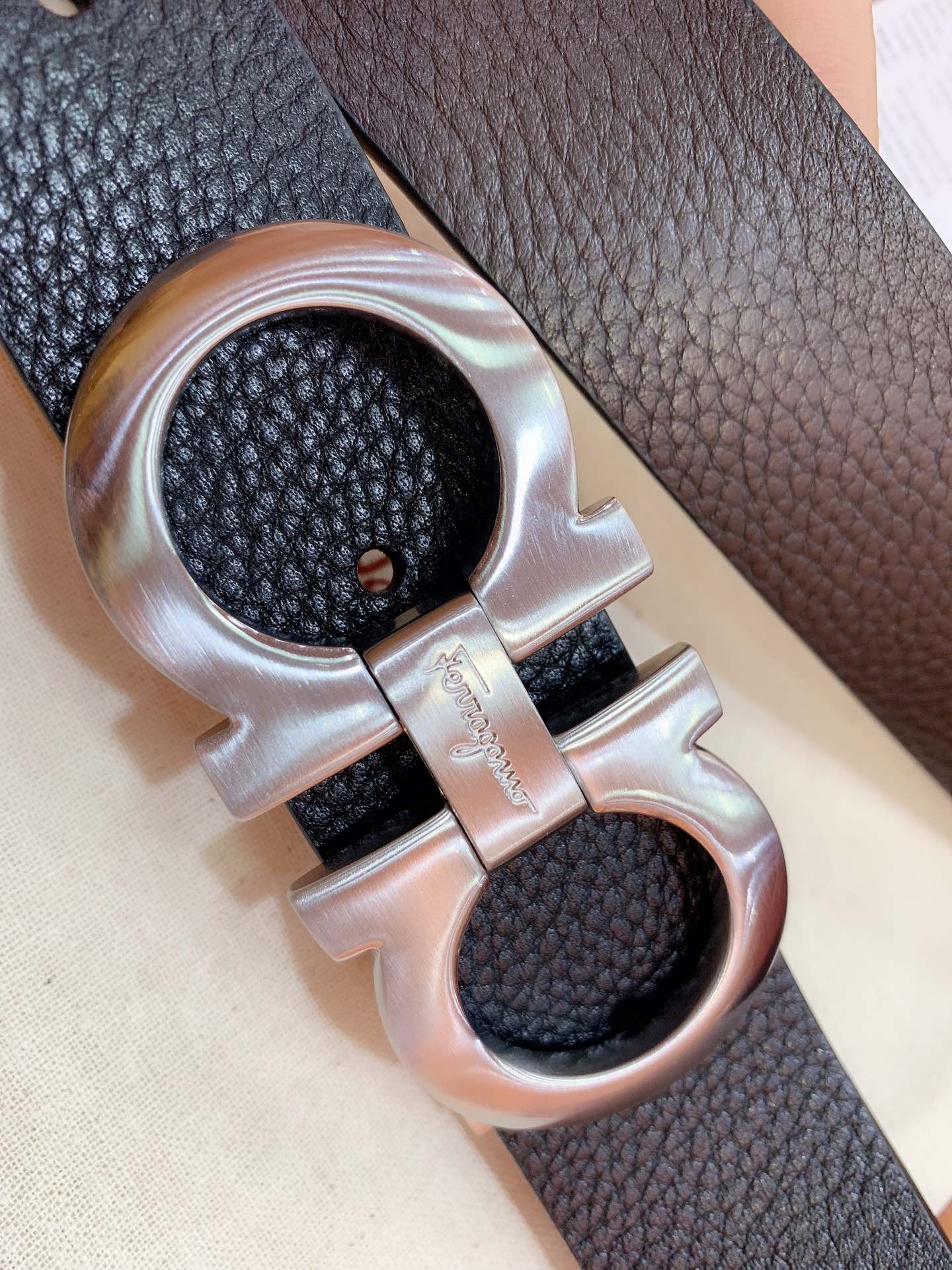 Salvatore Ferragamo Male Leather Belt Cow Leather M