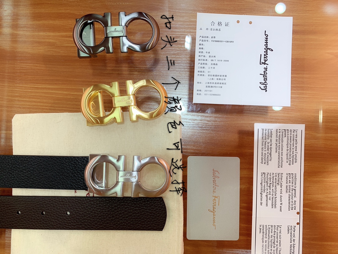 Salvatore Ferragamo Male Leather Belt Cow Leather M