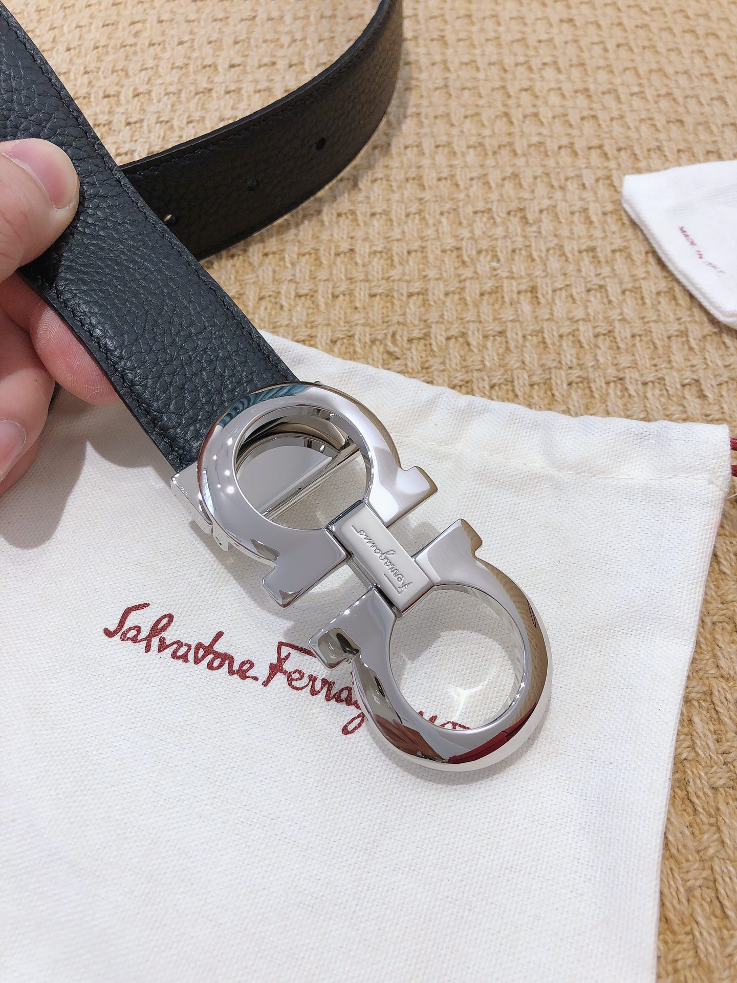 Salvatore Ferragamo Male Leather Belt Top Grain Leather M