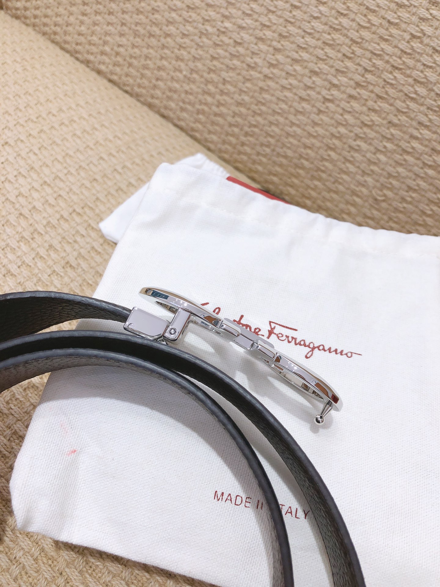 Salvatore Ferragamo Male Leather Belt Top Grain Leather M