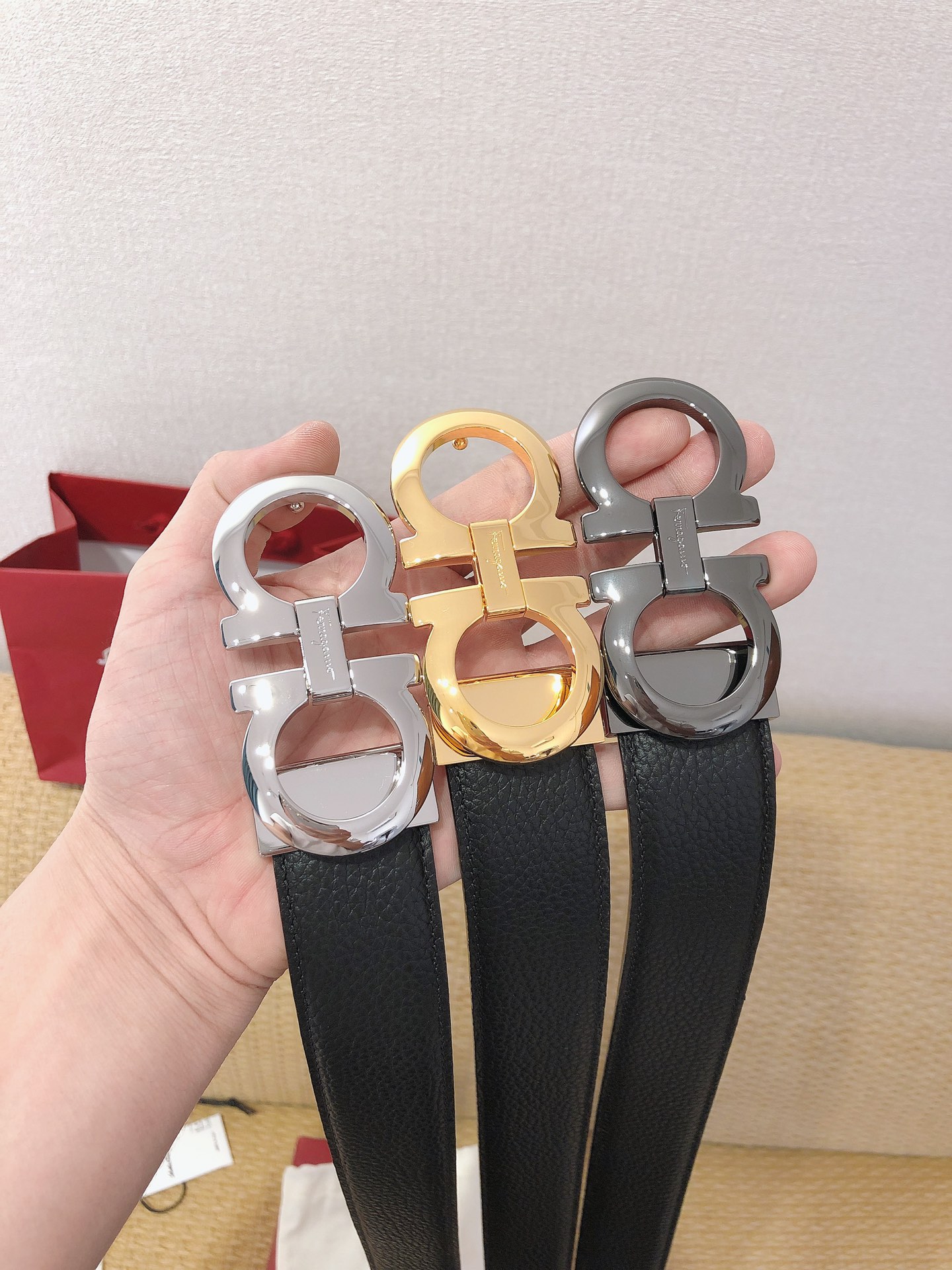 Salvatore Ferragamo Male Leather Belt Top Grain Leather M