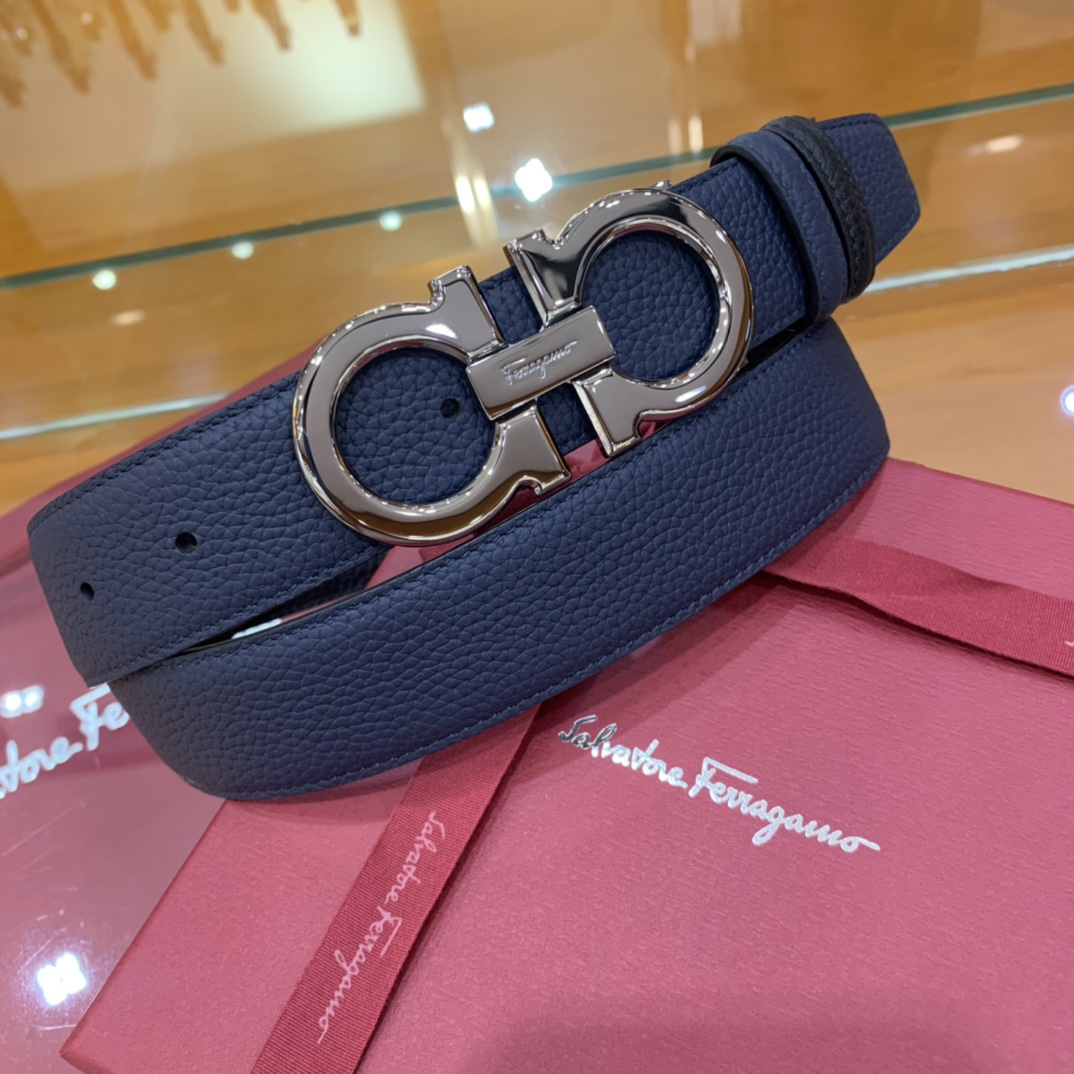 Salvatore Ferragamo Male Leather Belt Cow Leather 35mm