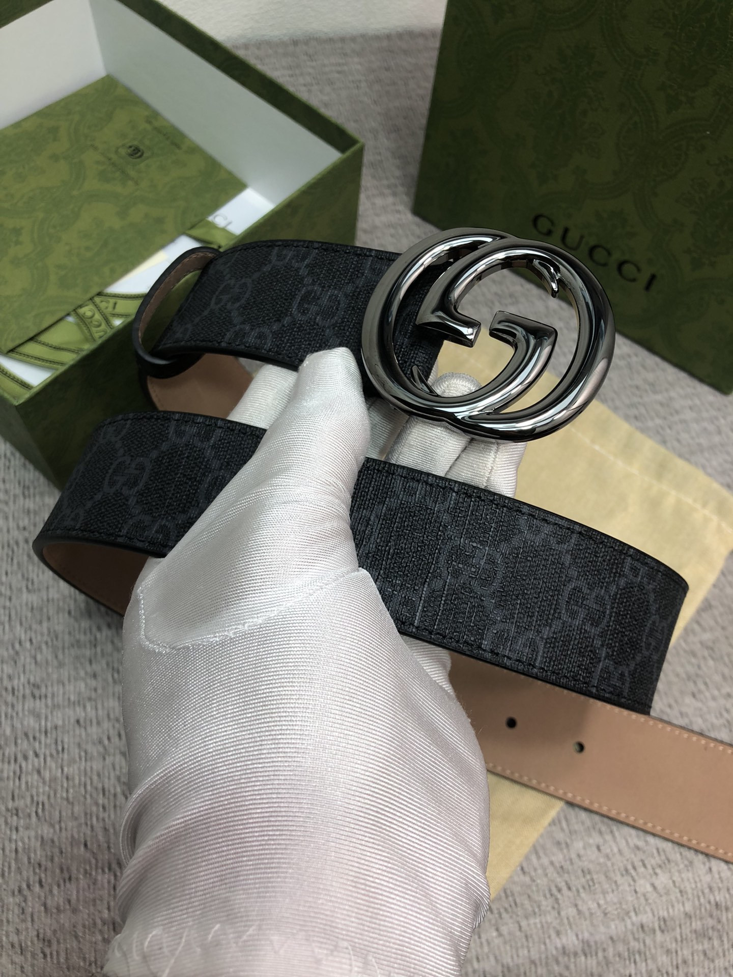 Gucci Male Leather Belt Top Grain Leather