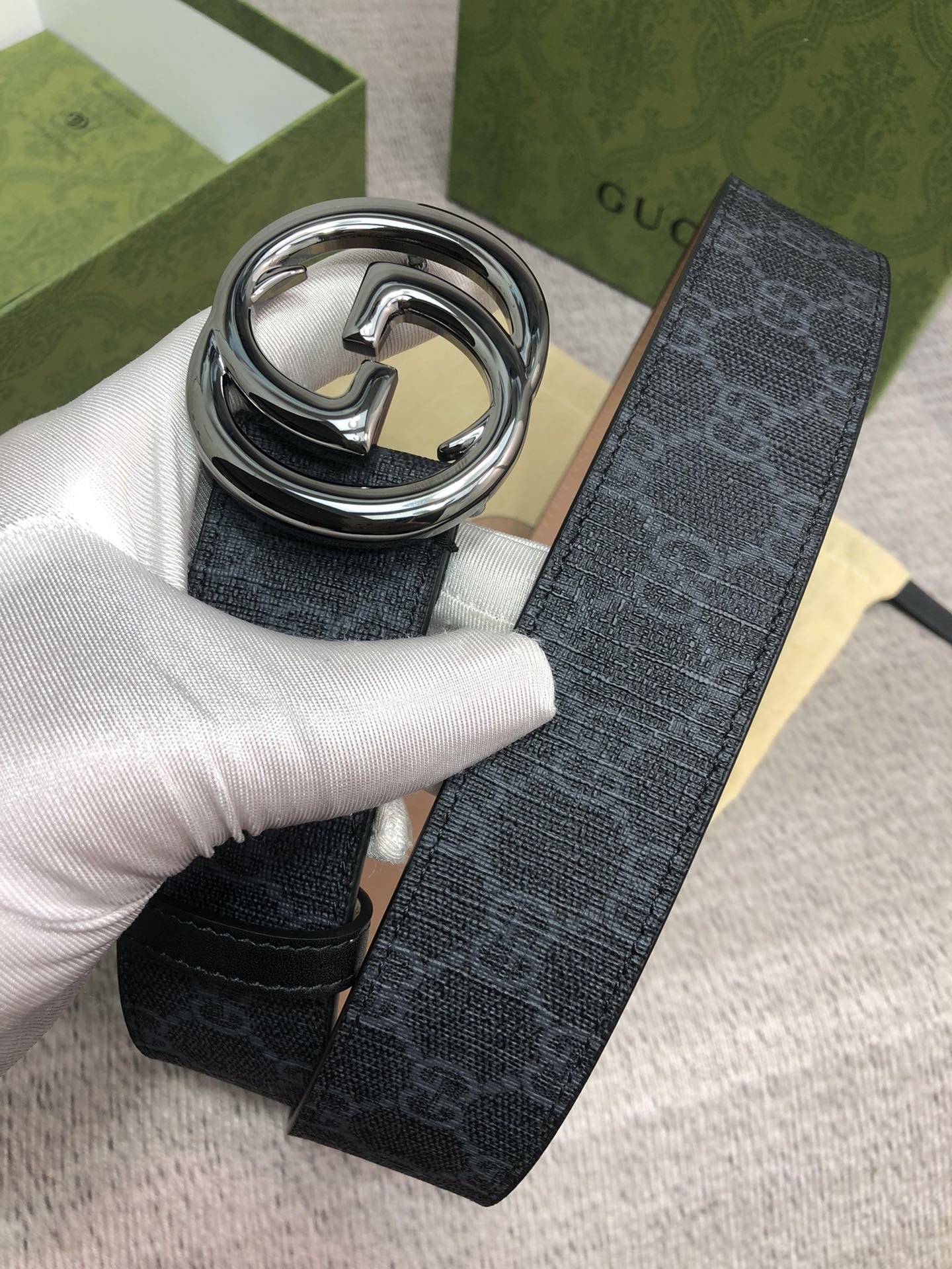 Gucci Male Leather Belt Top Grain Leather