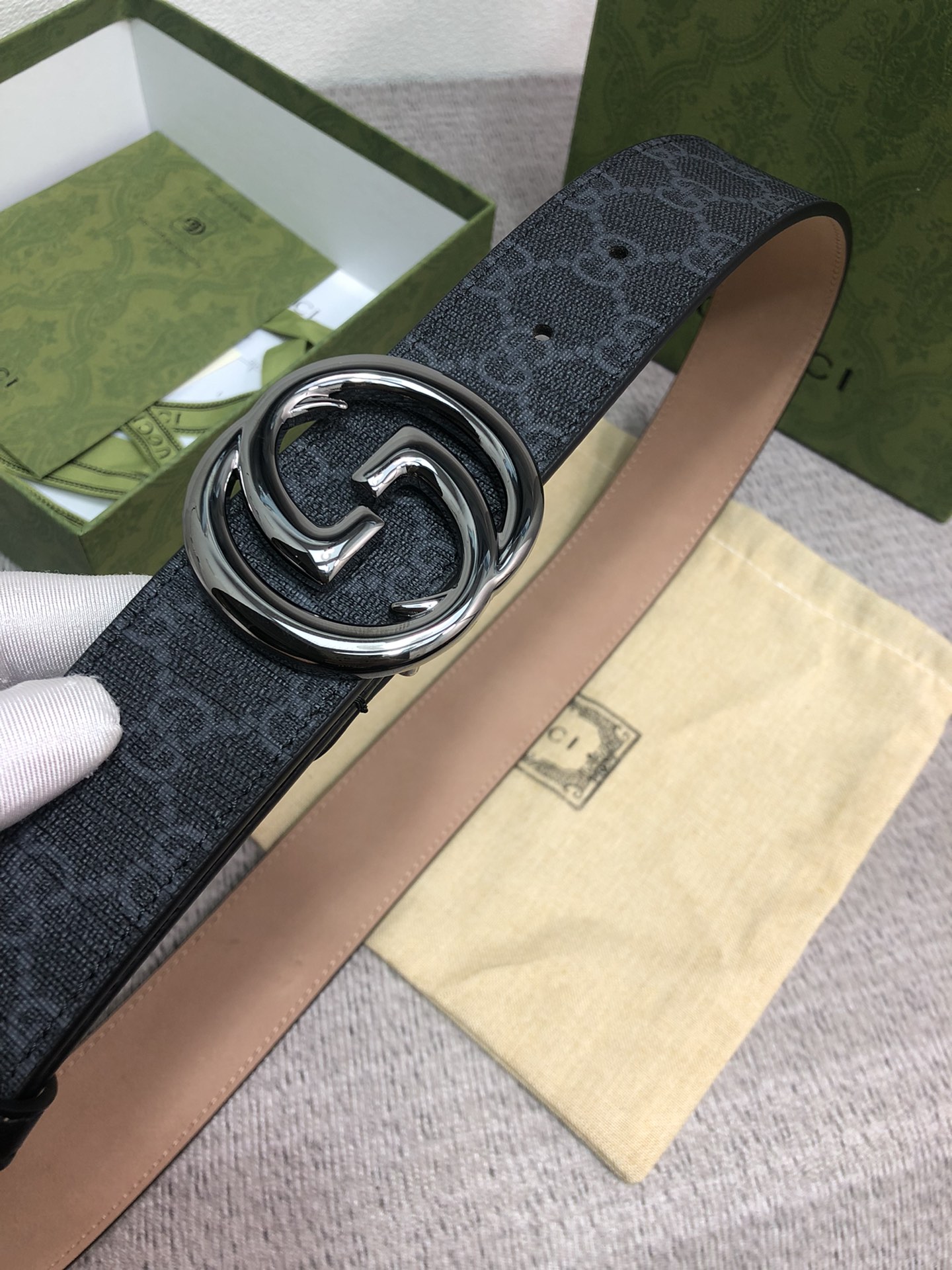 Gucci Male Leather Belt Top Grain Leather