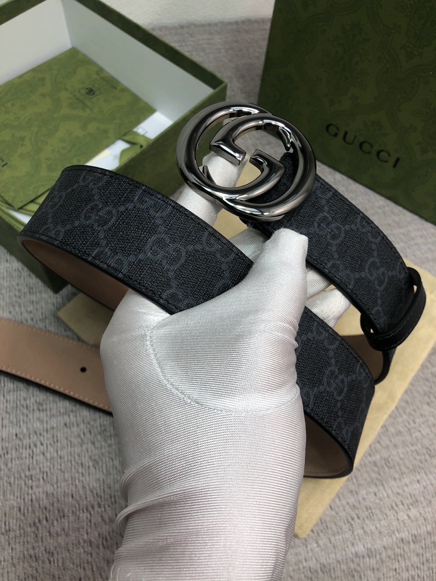 Gucci Male Leather Belt Top Grain Leather