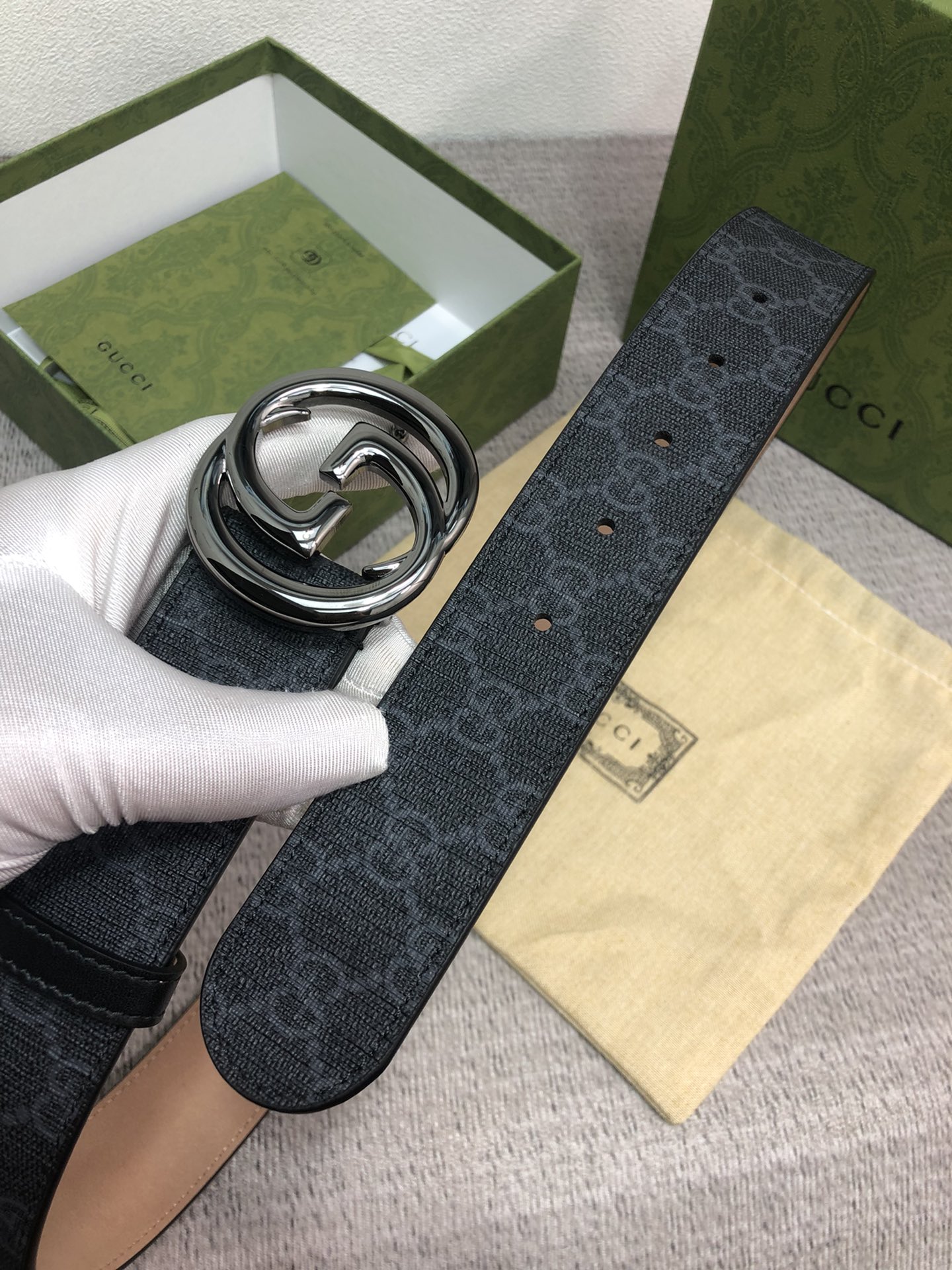 Gucci Male Leather Belt Top Grain Leather