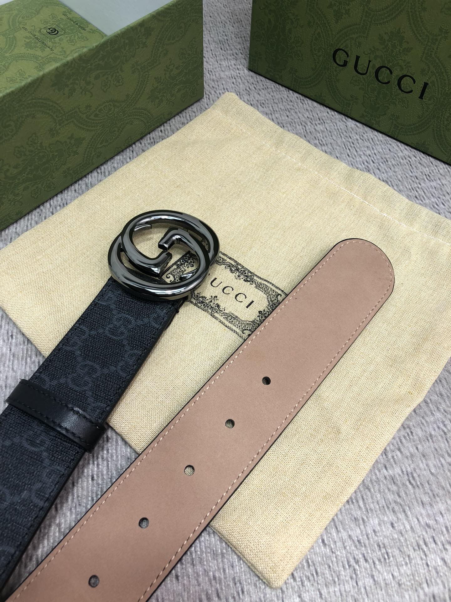 Gucci Male Leather Belt Top Grain Leather