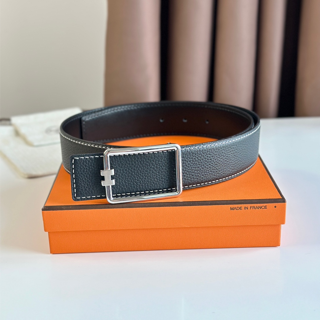 Hermès Male Leather Belt Top Grain Leather S-m