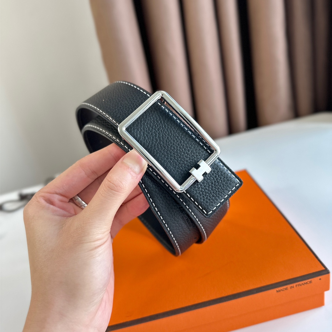 Hermès Male Leather Belt Top Grain Leather S-m