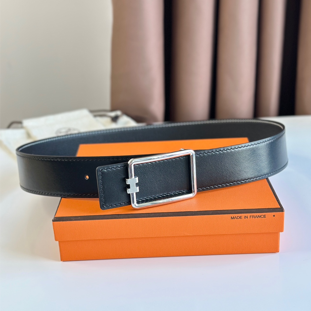 Hermès Male Leather Belt Top Grain Leather S-m