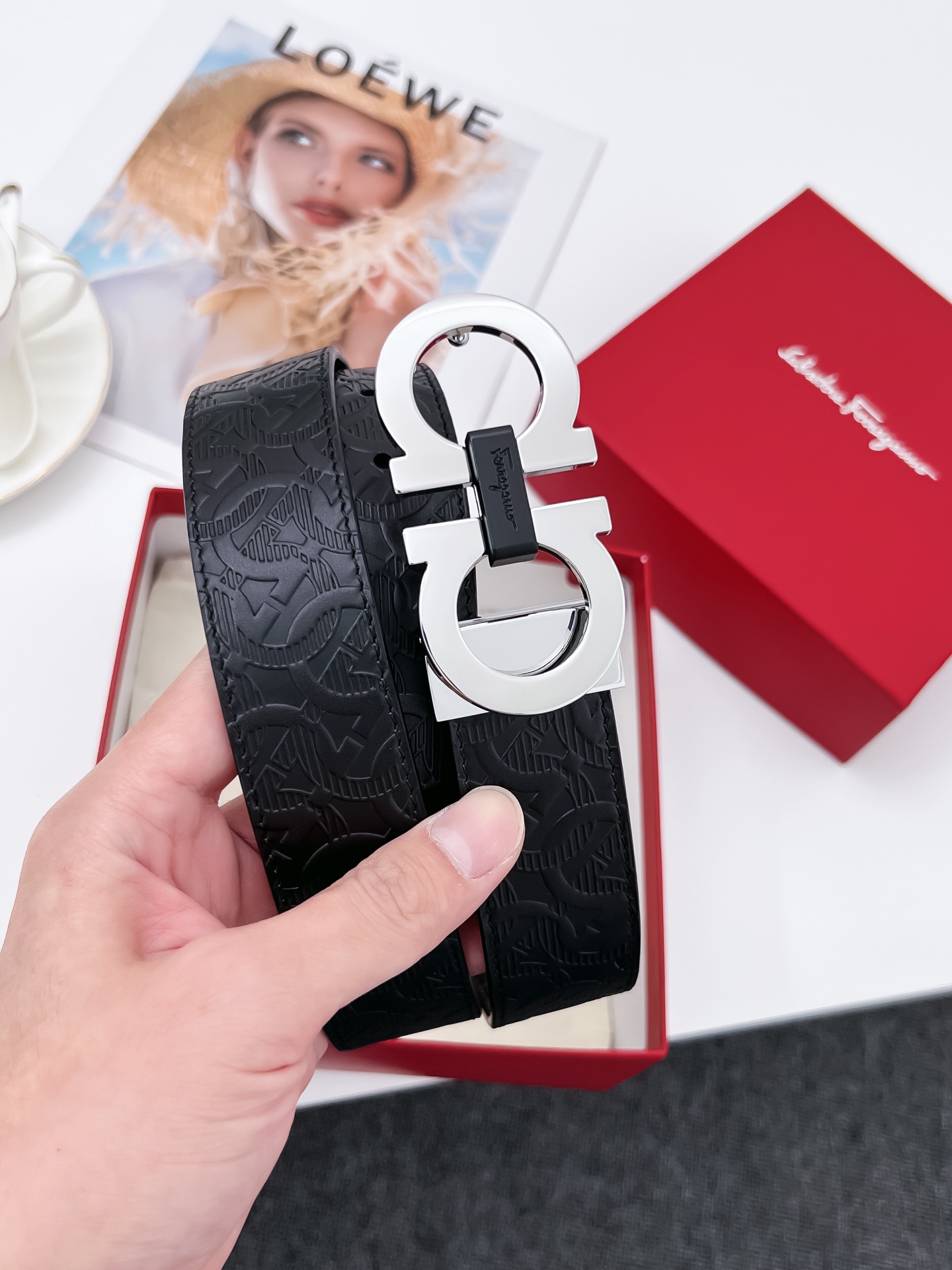 Salvatore Ferragamo Leather Belt Cow Leather 35mm