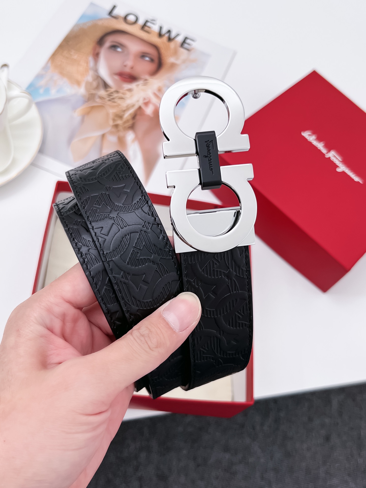 Salvatore Ferragamo Leather Belt Cow Leather 35mm