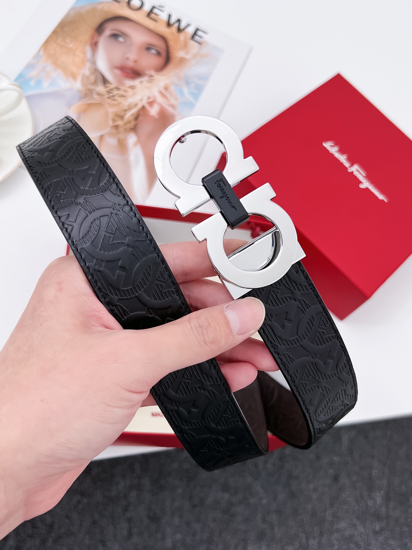 Salvatore Ferragamo Leather Belt Cow Leather 35mm