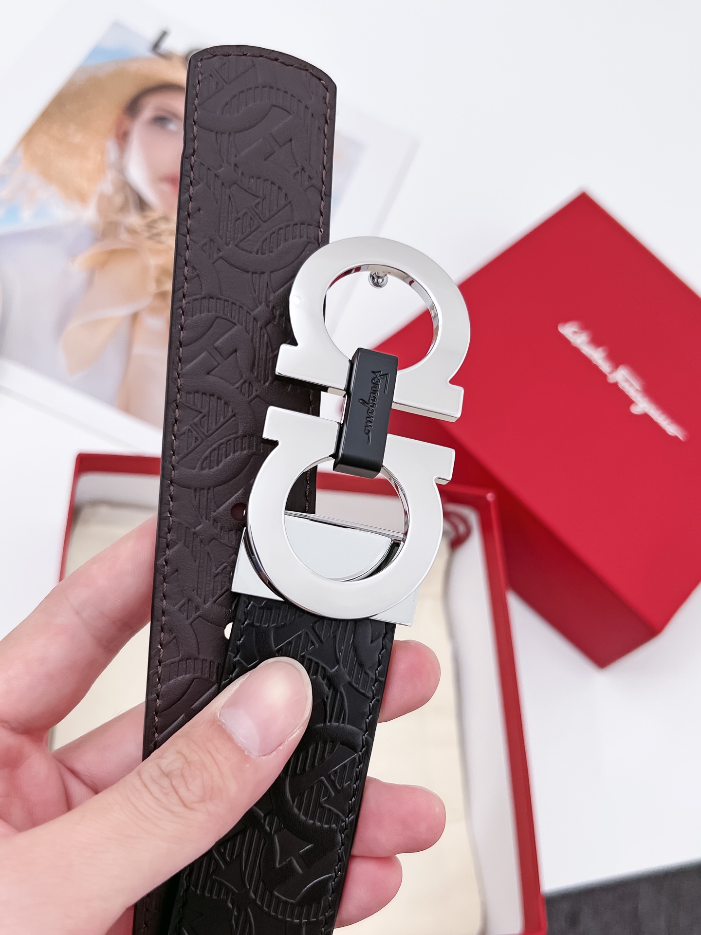 Salvatore Ferragamo Leather Belt Cow Leather 35mm