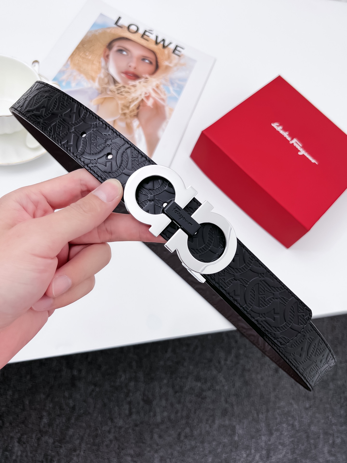 Salvatore Ferragamo Leather Belt Cow Leather 35mm