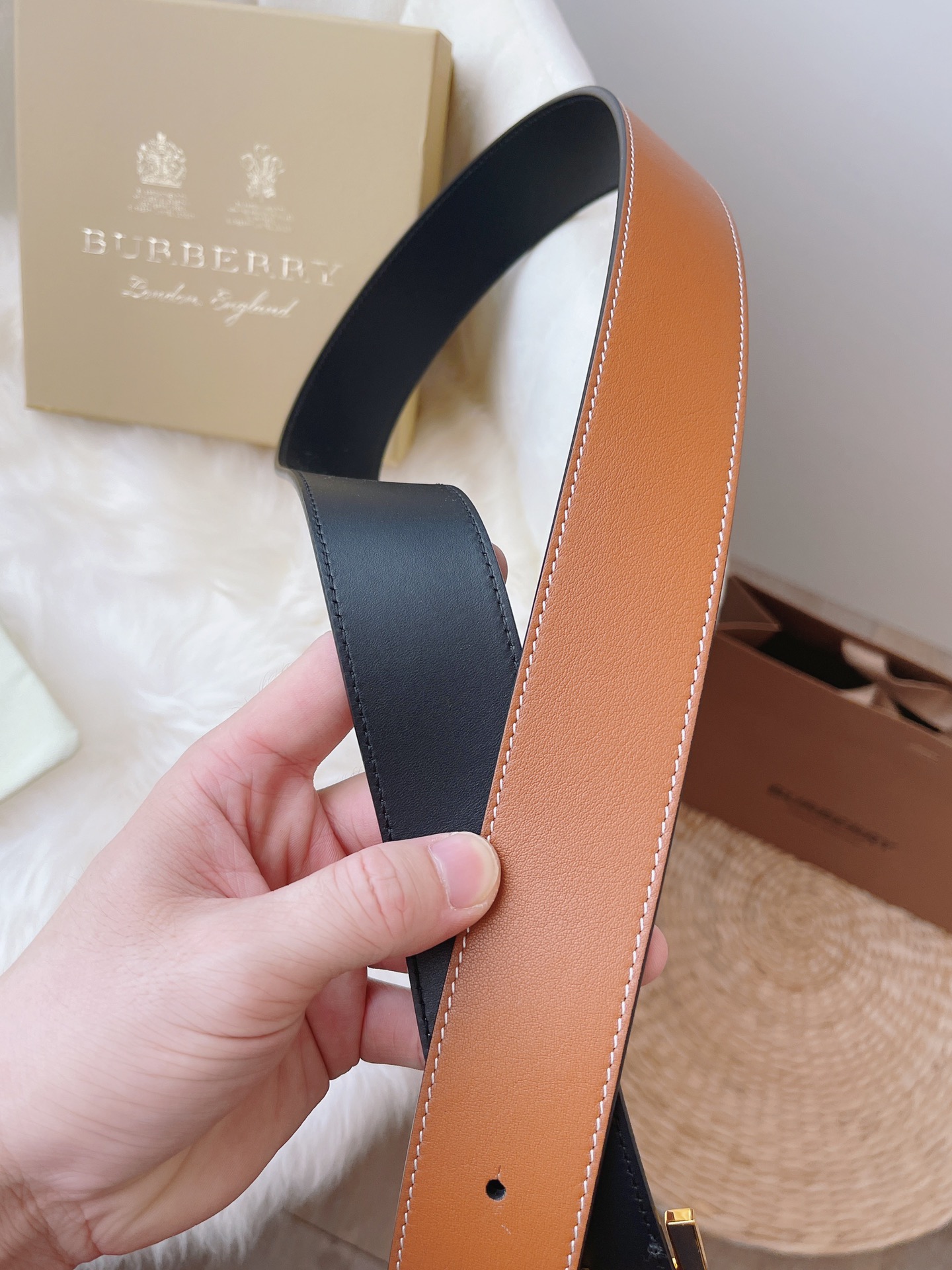 Burberry Male Leather Belt 40mm