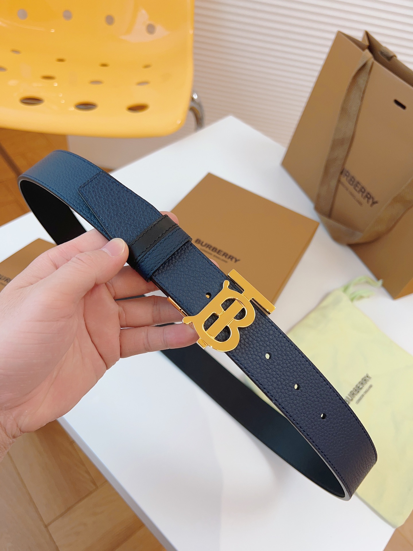 Burberry Basic Belt Top Grain Leather 34mm