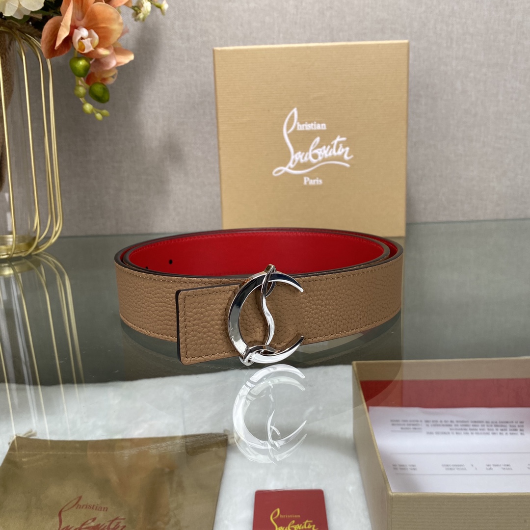 Christian Louboutin Male Basic Belt Cow Leather Black S-l