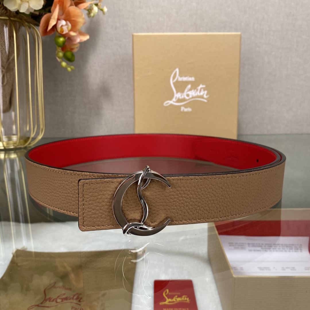 Christian Louboutin Male Basic Belt Cow Leather Black S-l