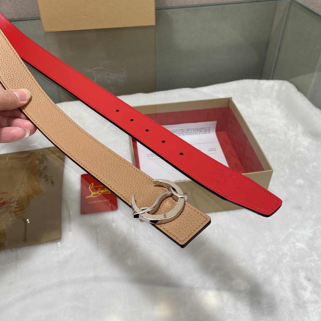 Christian Louboutin Male Basic Belt Cow Leather Black S-l