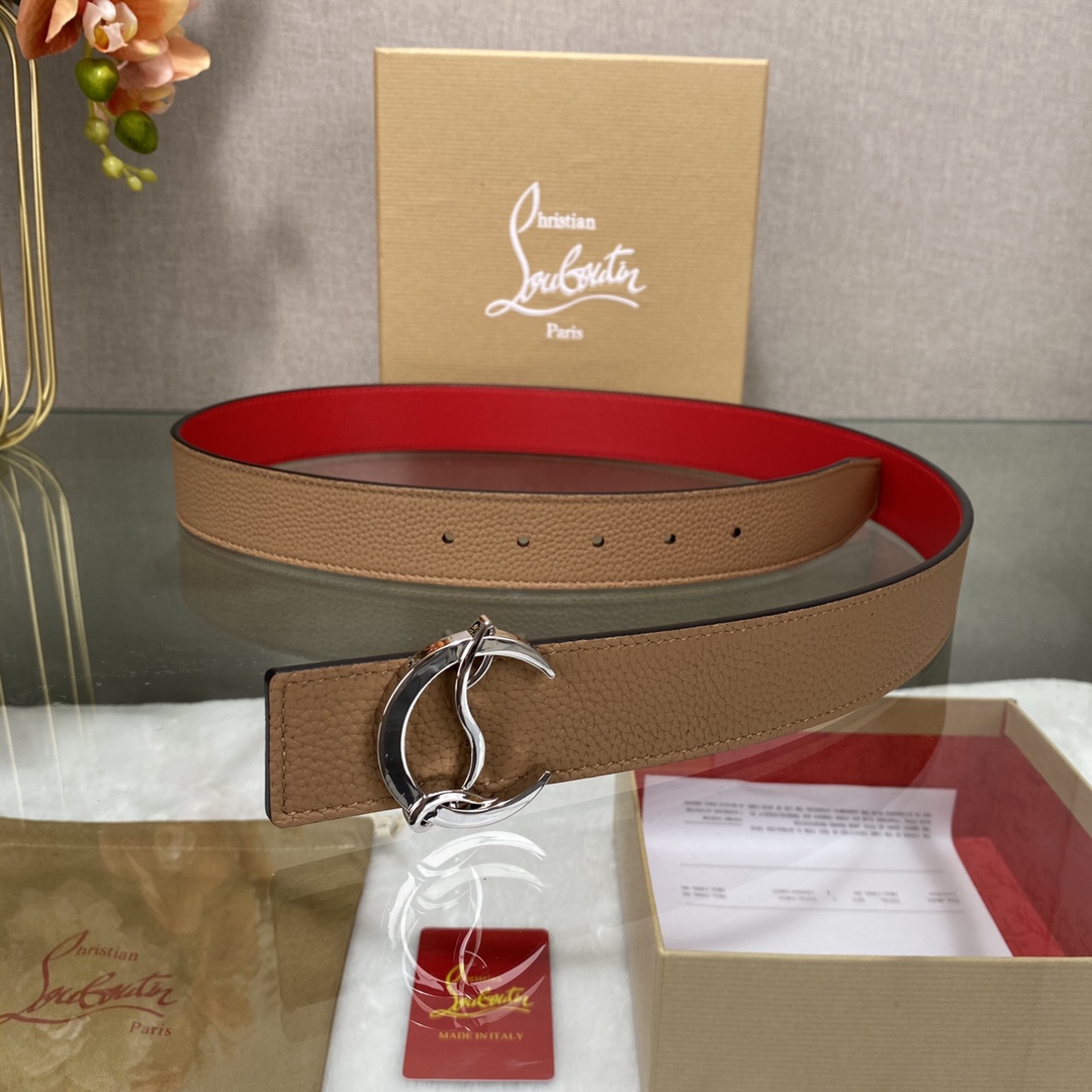 Christian Louboutin Male Basic Belt Cow Leather Black S-l