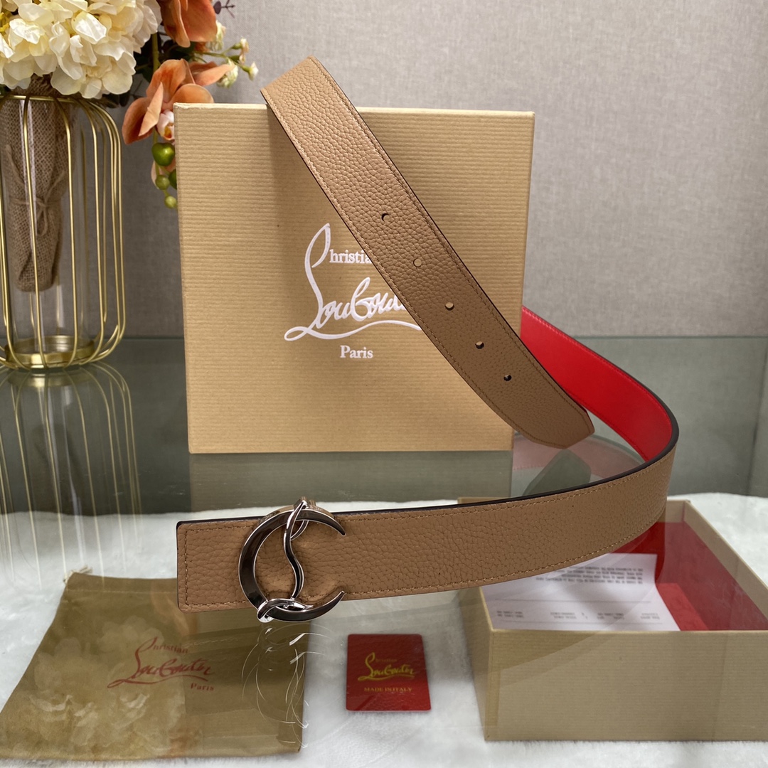 Christian Louboutin Male Basic Belt Cow Leather Black S-l