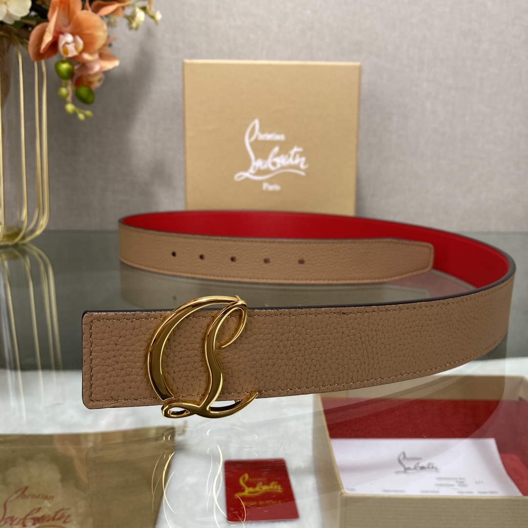 Christian Louboutin Male Basic Belt Cow Leather Black S-l