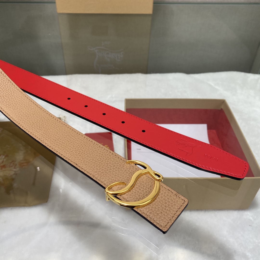 Christian Louboutin Male Basic Belt Cow Leather Black S-l