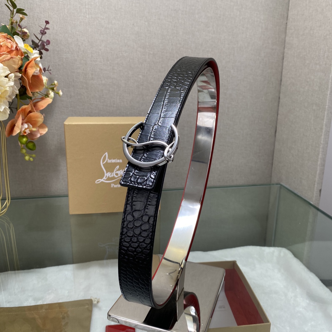 Christian Louboutin Male Basic Belt Cow Leather Black S-l