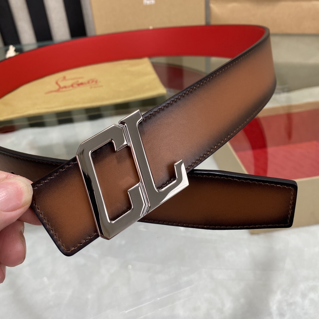 Christian Louboutin Male Basic Belt Cow Leather Black S-l