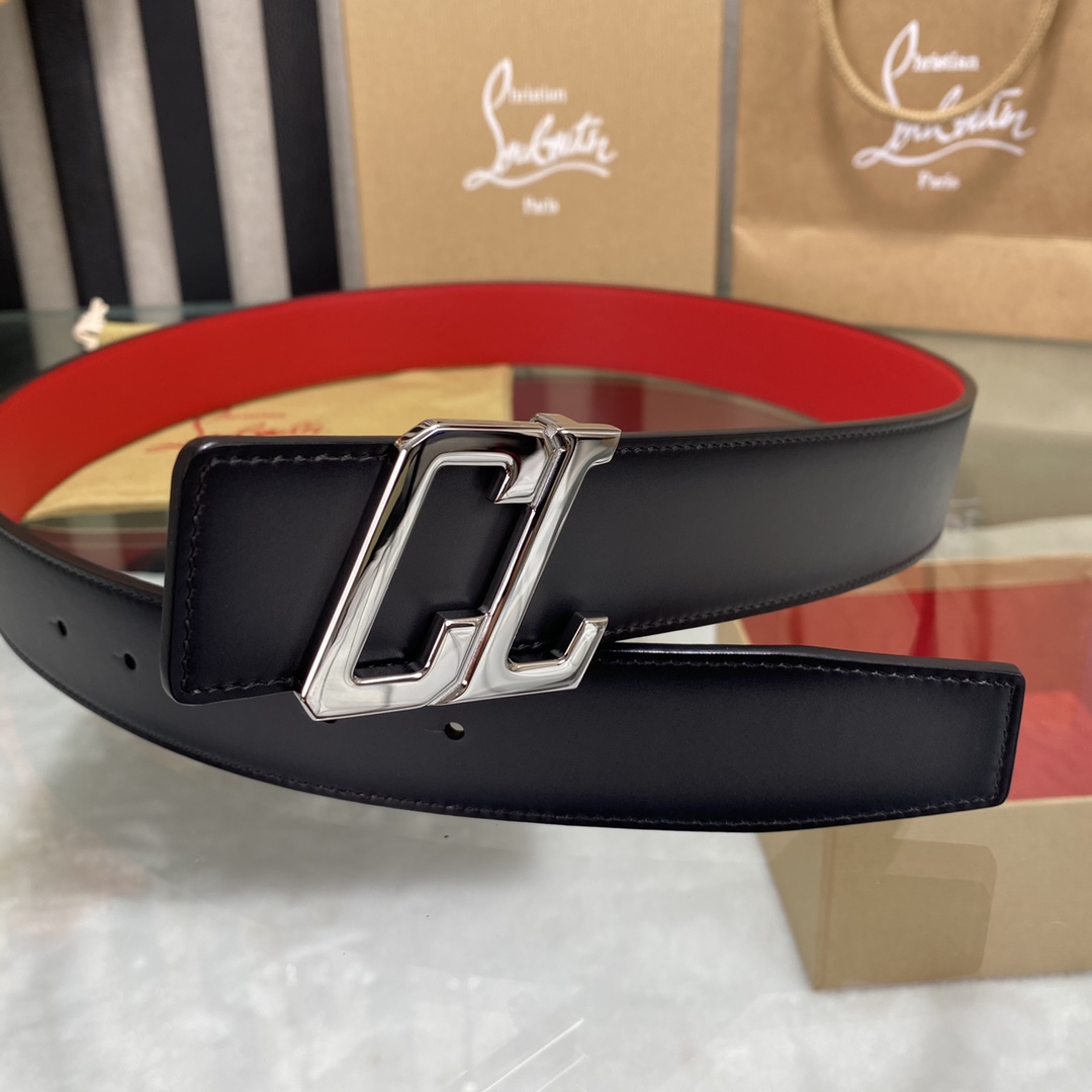 Christian Louboutin Male Basic Belt Cow Leather Black S-l