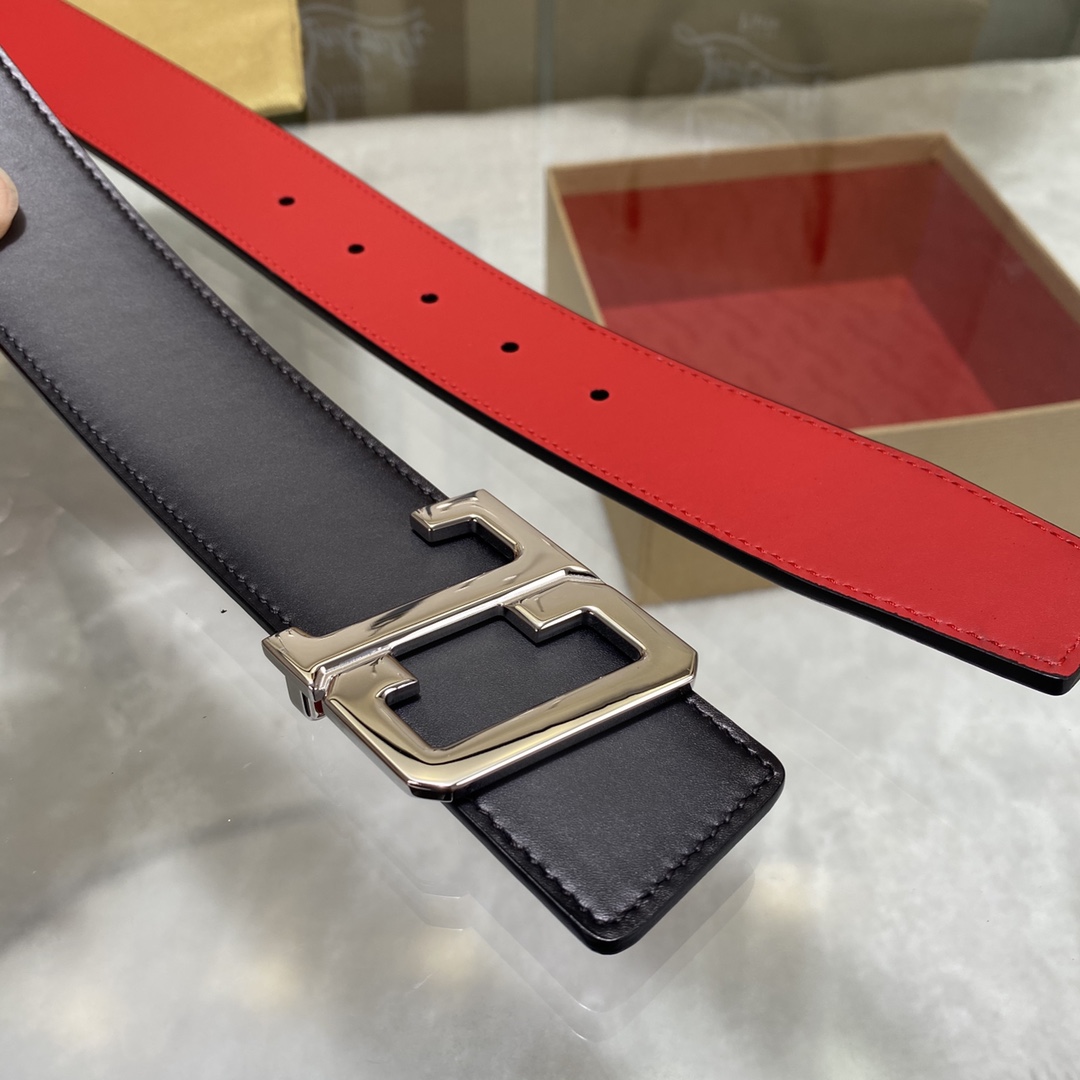 Christian Louboutin Male Basic Belt Cow Leather Black S-l