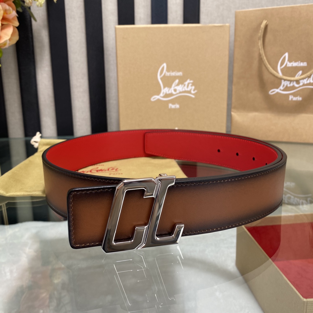 Christian Louboutin Male Basic Belt Cow Leather Black S-l