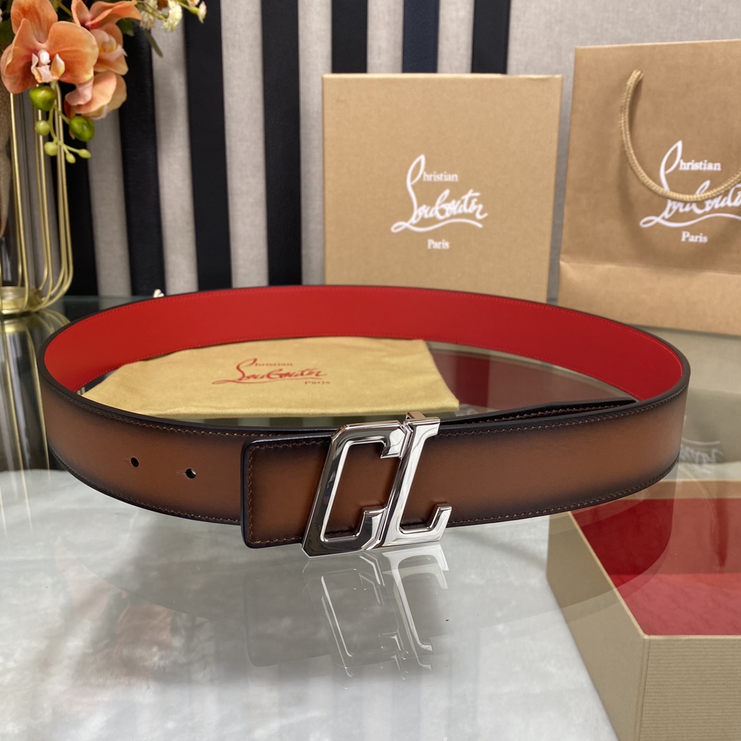 Christian Louboutin Male Basic Belt Cow Leather Black S-l